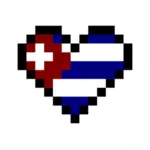Cubanske flagget i hjerte form