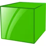 Reflektif kubus hijau vektor grafis