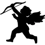 Outline image of small cupid with bow