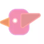 Immagine vettoriale di astratto e simpatico cartone animato semplice uccello