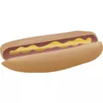 Hot dog dengan mustard vektor klip seni