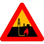 Panneau de signalisation shale gaz vecteur