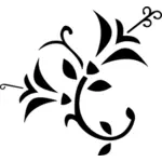 Grafika wektorowa stylizowane czarny kwiat
