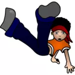 Hip hop kind doen een breakdance vector afbeelding