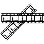 Bandă de film cu Charlie Chaplin pe ea vector imagine