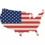 USA karta och flagga