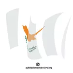 Bandera nacional ondeando de Chipre