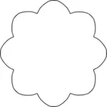 Vector image of 8 scallop outline flower