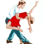 Balli di coppia in una ClipArt danza movimento vettoriale