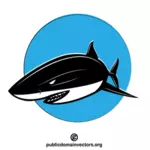Dangerous shark silhouette vector