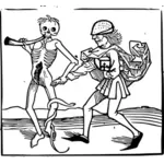 Nobleman and skeleton