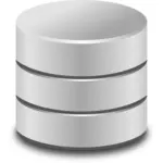 Disegno vettoriale di metallico database icona