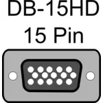 DB15 HD पोर्ट चिह्न वेक्टर ग्राफिक्स