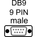 DB9 erkek port vektör çizim