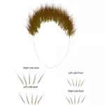 Image of man's face shape with hair parts