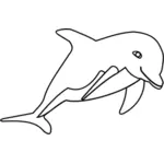 Vector graphics of diving dolphin