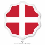 Danimarka bayrağı etiket vektörü