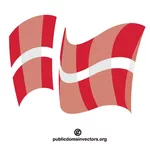 Königreich Dänemark schwenkt Flagge