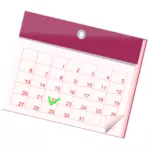 Vektorový obrázek měsíc kalendáře růžová barva ikony