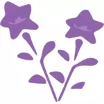 Image vectorielle de campanule japonaise empreinte violet