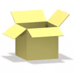 खुले हुए पीले दफ़्ती बॉक्स के वेक्टर छवि