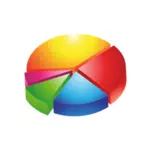 Векторное изображение 3D цветной круговой диаграммы сборочному