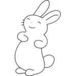Смеяться линии кролик Арт векторное изображение