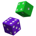 绿色和紫色的骰子