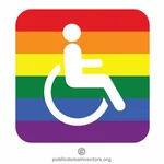 Handicap Zeichen LGBT Farben