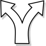 Imagine vectorială de divergente Simbol