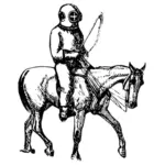 Верхом на лошади в гидрокостюме векторные картинки
