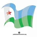 Djibouti nasjonale viftende flagg