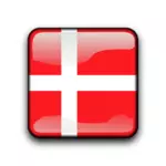 Danmark flagg inne glanset etikett