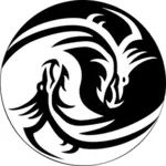 Ying Yang Drachen Zeichen Vektor-Bild