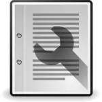 Image clipart vectoriel de l'icône de document propriétés ordinateur OS
