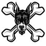 Hund huvud logotyp silhuett