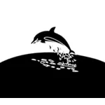 Vector tekening van duiken dolfijn