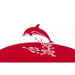 Dolfijn rood silhouet