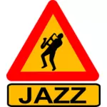 Znak ostrzegawczy jazzowy gracz grafika wektorowa