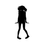 Векторная иллюстрация девушка альтернативных танцор силуэт