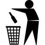 Bruke søppel bin symbol vector illustrasjon