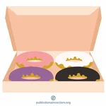 Donuts em uma caixa de viagem