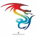 Dragon gekleurd silhouet