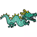 Style cartoon dragon vert