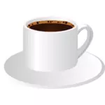 Vektor seni klip cangkir kopi dengan cawan