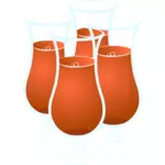 Векторный рисунок из четырех стакан сока