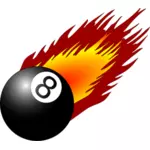 Palla con grafica vettoriale di fiamme