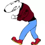 Caricatura de thug bull terrier