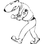 Karikatur anjing vektor ilustrasi