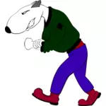 Karikatyr av en bull terrier hund